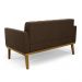 Conjunto 2 Poltronas e 1 Namoradeira Decorativa Karen Pés Fixo em Madeira Castanho Suede Marrom 19 - Gran Belo