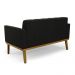 Conjunto 2 Poltronas e 1 Namoradeira Decorativa Karen Pés Fixo em Madeira Castanho Suede Preto G19 - Gran Belo