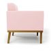 Conjunto 2 Poltronas e 1 Namoradeira Decorativa Karen Pés Fixo em Madeira Castanho Suede Rosa Bebê G19 - Gran Belo