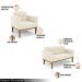 Conjunto 2 Poltronas e 1 Namoradeira Decorativa Karen Pés Fixo em Madeira Castanho Veludo Bege G19 - Gran Belo