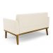 Conjunto 2 Poltronas e 1 Namoradeira Decorativa Karen Pés Fixo em Madeira Castanho Veludo Bege G19 - Gran Belo