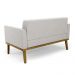 Conjunto 2 Poltronas e 1 Namoradeira Decorativa Karen Pés Fixo em Madeira Castanho Veludo Cinza G19 - Gran Belo