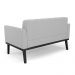 Conjunto 2 Poltronas e 1 Namoradeira Decorativa Karen Pés Fixo em Madeira Preto Linho Cinza G19 - Gran Belo