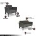 Conjunto 2 Poltronas e 1 Namoradeira Decorativa Karen Pés Fixo em Madeira Preto Linho Cinza Mesclado G19 - Gran Belo