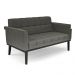 Conjunto 2 Poltronas e 1 Namoradeira Decorativa Karen Pés Fixo em Madeira Preto Linho Cinza Mesclado G19 - Gran Belo