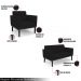 Conjunto 2 Poltronas e 1 Namoradeira Decorativa Karen Pés Fixo em Madeira Preto Linho Preto G19 - Gran Belo
