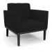 Conjunto 2 Poltronas e 1 Namoradeira Decorativa Karen Pés Fixo em Madeira Preto Linho Preto G19 - Gran Belo