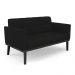 Conjunto 2 Poltronas e 1 Namoradeira Decorativa Karen Pés Fixo em Madeira Preto Linho Preto G19 - Gran Belo