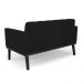 Conjunto 2 Poltronas e 1 Namoradeira Decorativa Karen Pés Fixo em Madeira Preto Linho Preto G19 - Gran Belo