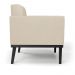 Conjunto 2 Poltronas e 1 Namoradeira Decorativa Karen Pés Fixo em Madeira Preto PU Bege G19 - Gran Belo