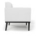Conjunto 2 Poltronas e 1 Namoradeira Decorativa Karen Pés Fixo em Madeira Preto PU Branco G19 - Gran Belo