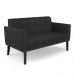Conjunto 2 Poltronas e 1 Namoradeira Decorativa Karen Pés Fixo em Madeira Preto PU Preto G19 - Gran Belo