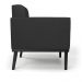 Conjunto 2 Poltronas e 1 Namoradeira Decorativa Karen Pés Fixo em Madeira Preto PU Preto G19 - Gran Belo