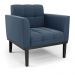Conjunto 2 Poltronas e 1 Namoradeira Decorativa Karen Pés Fixo em Madeira Preto Suede Azul Marinho G19 - Gran Belo