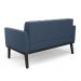 Conjunto 2 Poltronas e 1 Namoradeira Decorativa Karen Pés Fixo em Madeira Preto Suede Azul Marinho G19 - Gran Belo