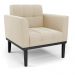 Conjunto 2 Poltronas e 1 Namoradeira Decorativa Karen Pés Fixo em Madeira Preto Suede Bege G19 - Gran Belo