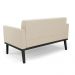 Conjunto 2 Poltronas e 1 Namoradeira Decorativa Karen Pés Fixo em Madeira Preto Suede Bege G19 - Gran Belo