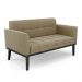 Conjunto 2 Poltronas e 1 Namoradeira Decorativa Karen Pés Fixo em Madeira Preto Suede Nude G19 - Gran Belo
