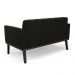 Conjunto 2 Poltronas e 1 Namoradeira Decorativa Karen Pés Fixo em Madeira Preto Suede Preto G19 - Gran Belo