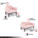 Conjunto 2 Poltronas e 1 Namoradeira Decorativa Karen Pés Fixo em Madeira Preto Suede Rosa Bebê G19 - Gran Belo