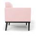 Conjunto 2 Poltronas e 1 Namoradeira Decorativa Karen Pés Fixo em Madeira Preto Suede Rosa Bebê G19 - Gran Belo