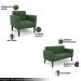 Conjunto 2 Poltronas e 1 Namoradeira Decorativa Karen Pés Fixo em Madeira Preto Suede Verde G19 - Gran Belo