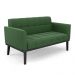 Conjunto 2 Poltronas e 1 Namoradeira Decorativa Karen Pés Fixo em Madeira Preto Suede Verde G19 - Gran Belo