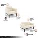 Conjunto 2 Poltronas e 1 Namoradeira Decorativa Karen Pés Fixo em Madeira Preto Veludo Bege G19 - Gran Belo
