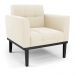 Conjunto 2 Poltronas e 1 Namoradeira Decorativa Karen Pés Fixo em Madeira Preto Veludo Bege G19 - Gran Belo