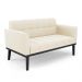 Conjunto 2 Poltronas e 1 Namoradeira Decorativa Karen Pés Fixo em Madeira Preto Veludo Bege G19 - Gran Belo