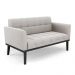 Conjunto 2 Poltronas e 1 Namoradeira Decorativa Karen Pés Fixo em Madeira Preto Veludo Cinza G19 - Gran Belo