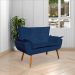 Conjunto 2 Poltronas e 1 Namoradeira Pés Palito Charger Suede Azul Marinho G19 - Gran Belo