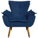 Conjunto 2 Poltronas e 1 Namoradeira Pés Palito Charger Suede Azul Marinho G19 - Gran Belo