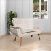 Conjunto 2 Poltronas e 1 Namoradeira Pés Palito Charger Suede Bege G19 - Gran Belo