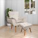 Conjunto 2 Poltronas e 1 Namoradeira Pés Palito Charger Suede Bege G19 - Gran Belo