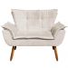 Conjunto 2 Poltronas e 1 Namoradeira Pés Palito Charger Suede Bege G19 - Gran Belo