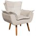 Conjunto 2 Poltronas e 1 Namoradeira Pés Palito Charger Suede Bege G19 - Gran Belo