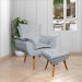 Conjunto 2 Poltronas e 1 Namoradeira Pés Palito Charger Suede Cinza G19 - Gran Belo