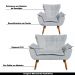 Conjunto 2 Poltronas e 1 Namoradeira Pés Palito Charger Suede Cinza G19 - Gran Belo