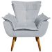 Conjunto 2 Poltronas e 1 Namoradeira Pés Palito Charger Suede Cinza G19 - Gran Belo