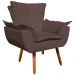 Conjunto 2 Poltronas e 1 Namoradeira Pés Palito Charger Suede Marrom G19 - Gran Belo