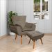 Conjunto 2 Poltronas e 1 Namoradeira Pés Palito Charger Suede Nude G19 - Gran Belo