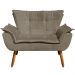 Conjunto 2 Poltronas e 1 Namoradeira Pés Palito Charger Suede Nude G19 - Gran Belo