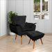 Conjunto 2 Poltronas e 1 Namoradeira Pés Palito Charger Suede Preto G19 - Gran Belo
