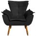 Conjunto 2 Poltronas e 1 Namoradeira Pés Palito Charger Suede Preto G19 - Gran Belo