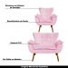 Conjunto 2 Poltronas e 1 Namoradeira Pés Palito Charger Suede Rosa G19 - Gran Belo