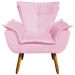 Conjunto 2 Poltronas e 1 Namoradeira Pés Palito Charger Suede Rosa G19 - Gran Belo
