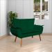 Conjunto 2 Poltronas e 1 Namoradeira Pés Palito Charger Suede Verde G19 - Gran Belo