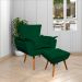 Conjunto 2 Poltronas e 1 Namoradeira Pés Palito Charger Suede Verde G19 - Gran Belo