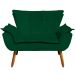 Conjunto 2 Poltronas e 1 Namoradeira Pés Palito Charger Suede Verde G19 - Gran Belo